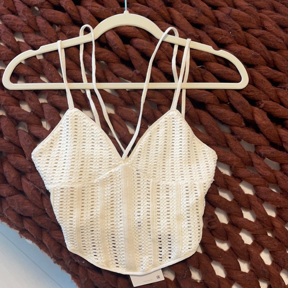Zara crochet white top